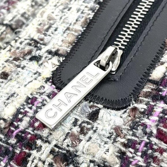 CHANEL Camelia flap Chain Shoulder Bag tweed gray - Picture 12 of 12